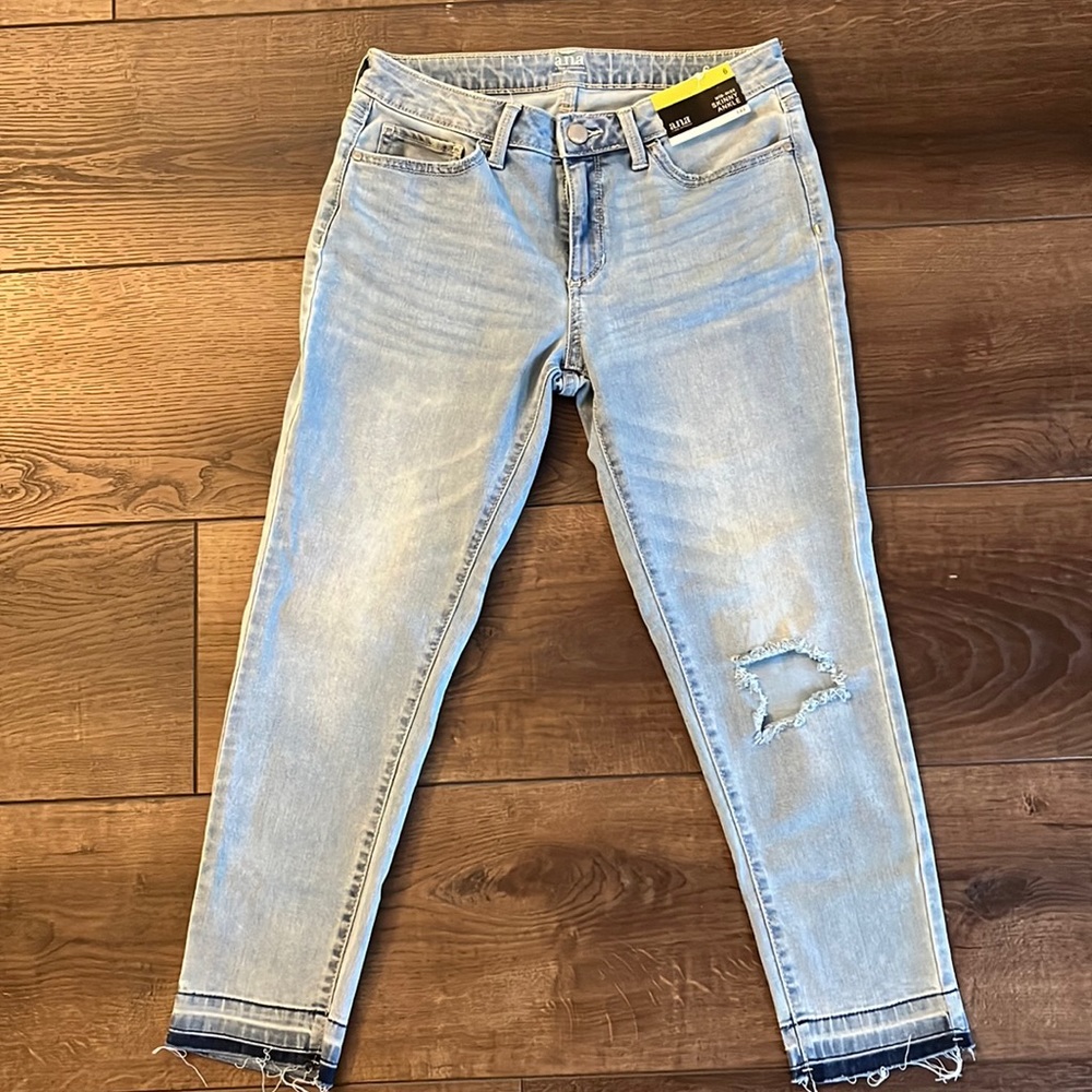 a.n.a. Mid-Rise skinny ankle jeans